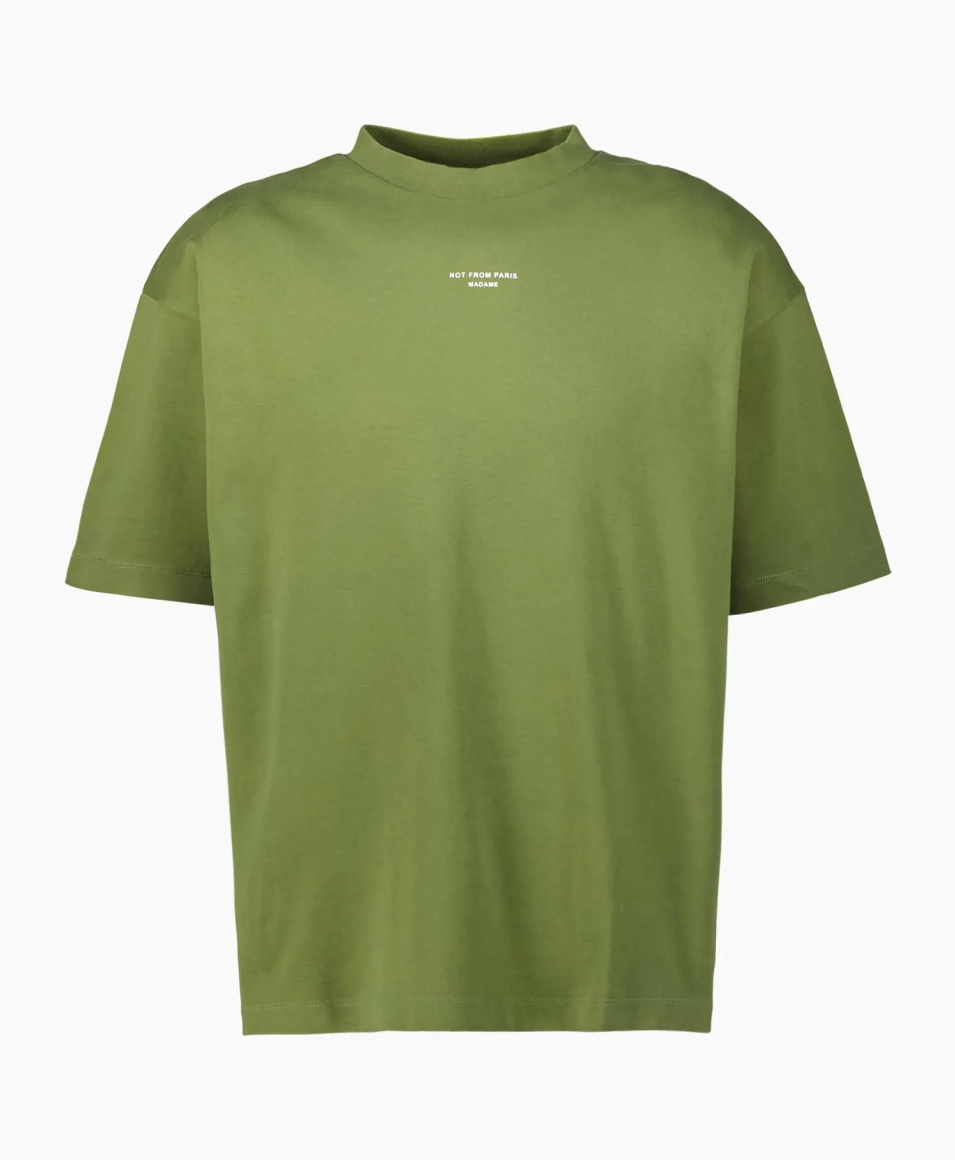 Drole De Monsieur T-Shirt Korte Mouw Slogan Khaki