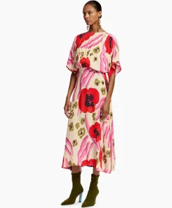Essentiel Antwerp Midi Jurk Frikart Off White