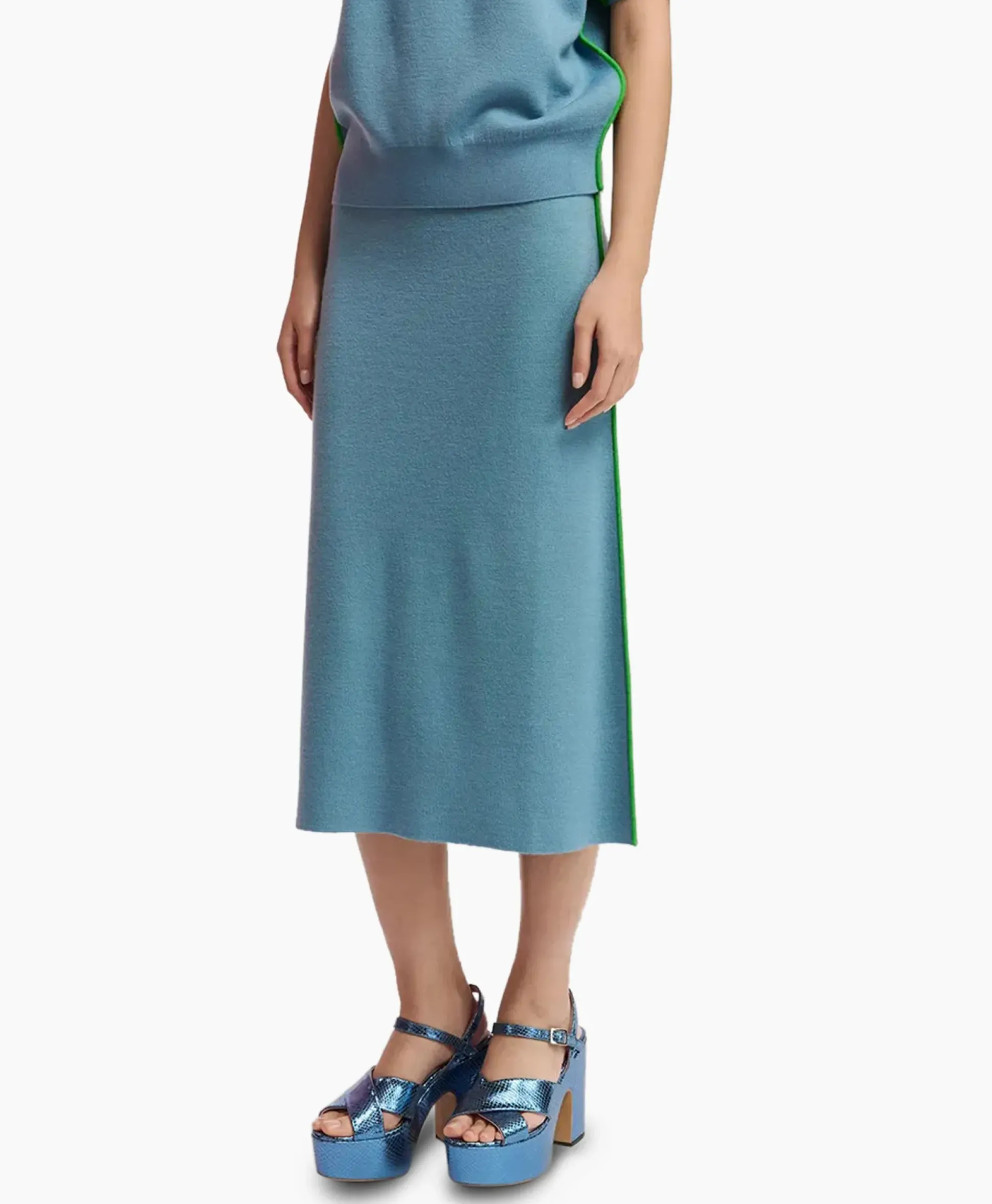 Essentiel Antwerp Midi Rok Folder Blauw