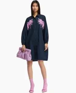 Essentiel Antwerp Mini Jurk Frilled Blauw