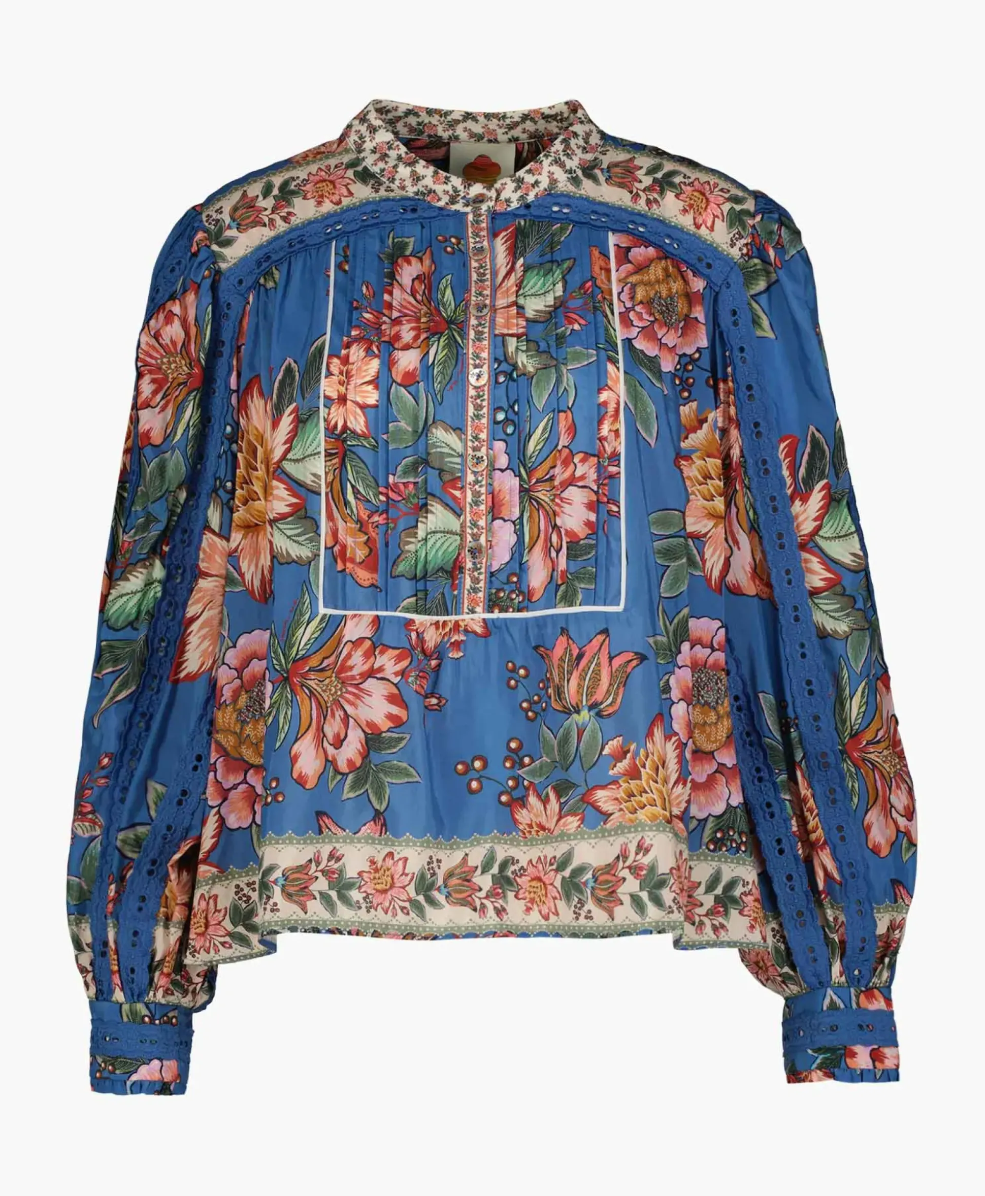 Farm Rio Blouse Wonderful Bouquet Blue Blauw