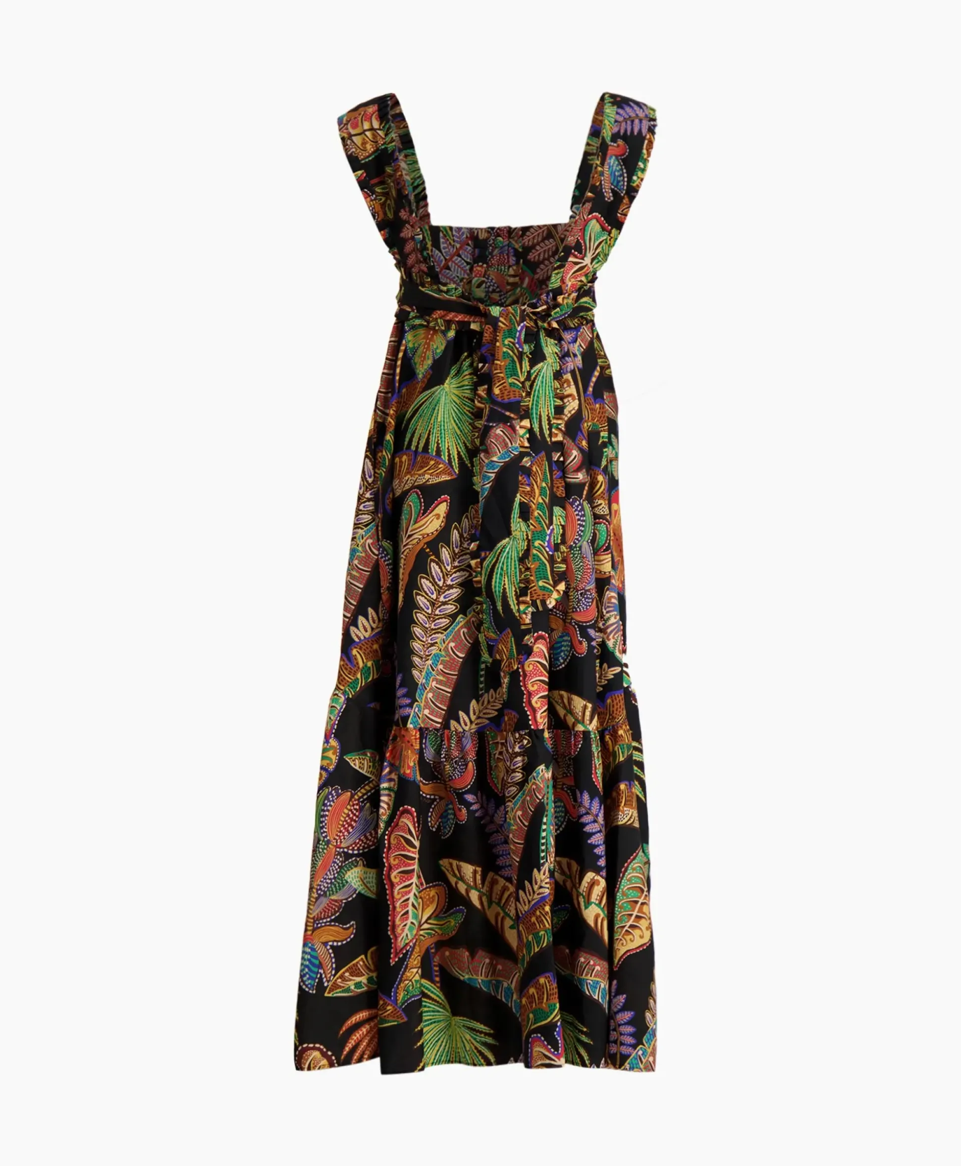 Farm Rio Maxi Jurk Cool Foliage Black Sleeveless Zwart