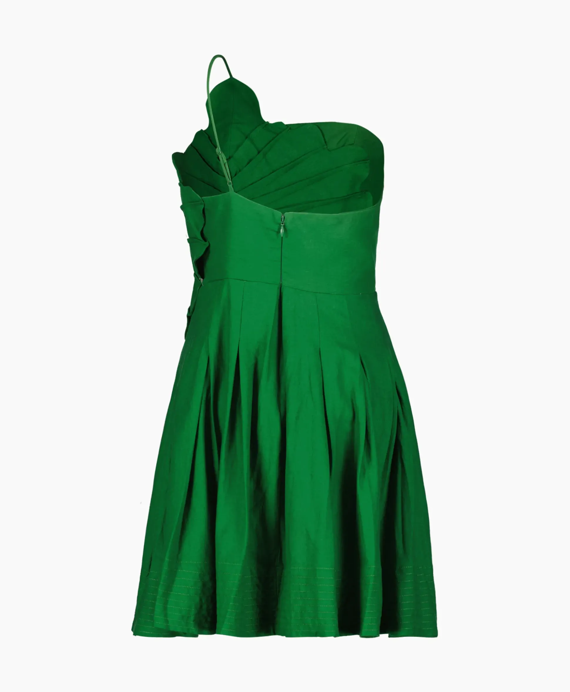 Farm Rio Mini Jurk Green One Shoulder Lea Groen