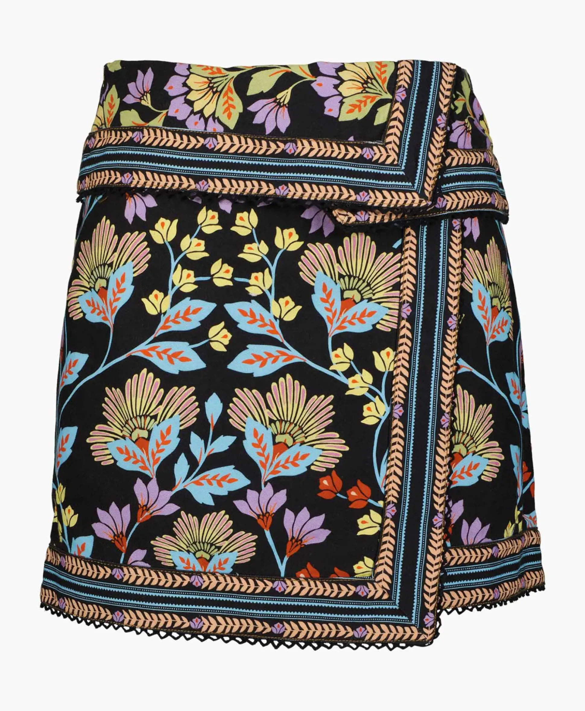 Farm Rio Minirok Flowery Black Zwart