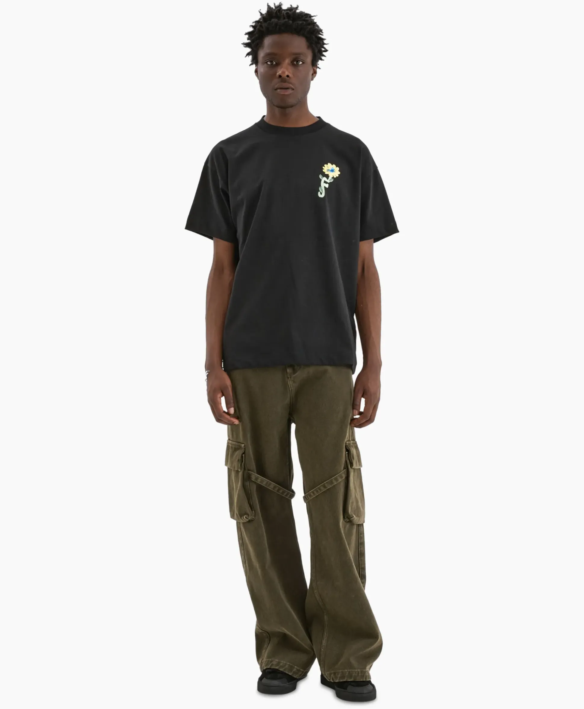 Flaneur T-Shirt Korte Mouw Tortuous Zwart