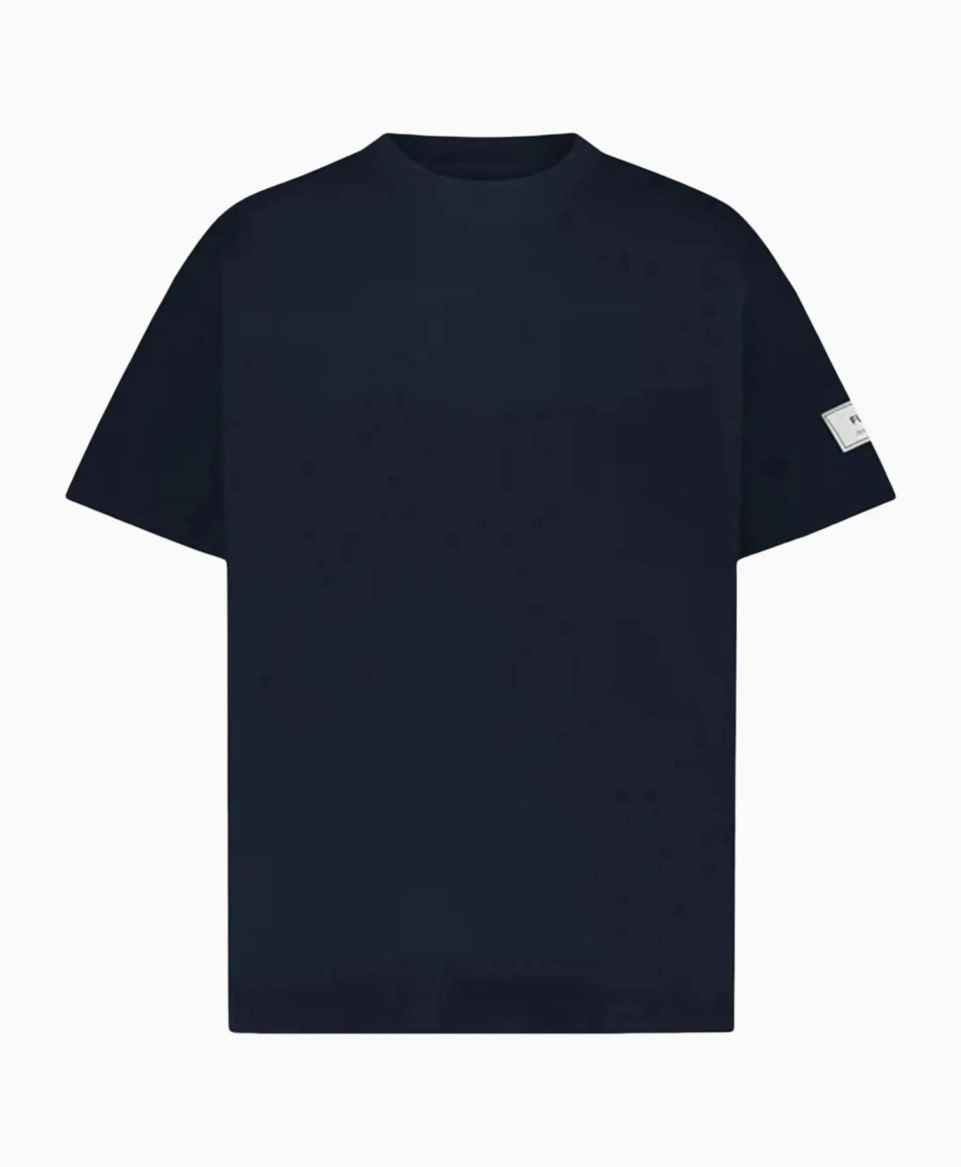 Flaneur T-Shirt Korte Mouw Atelier Sleeve Amblem Donker Blauw
