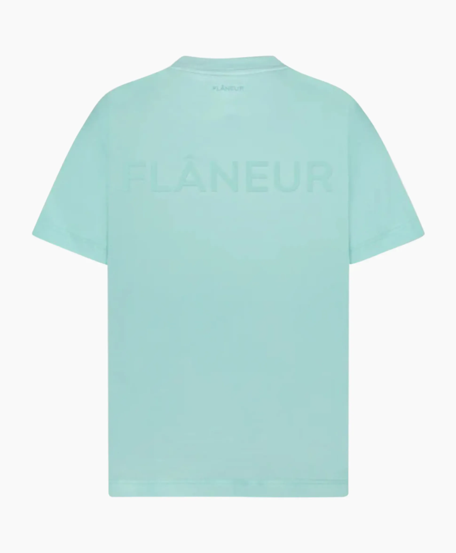 Flaneur T-Shirt Korte Mouw Tonal Logo Blauw