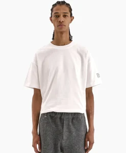 Flaneur T-Shirt Korte Mouw Atelier Sleeve Emblem Wit