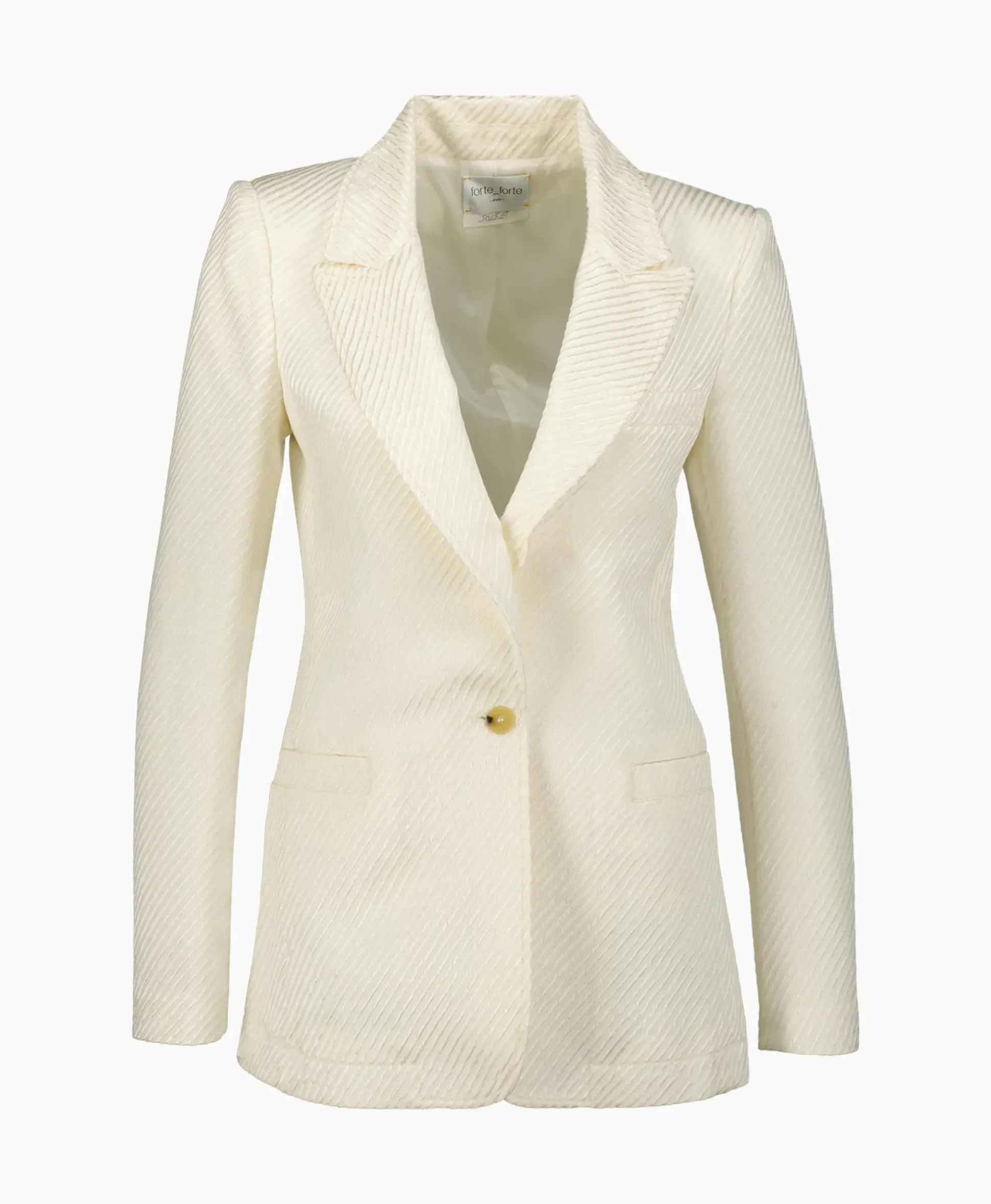 Forte_Forte Blazer Jacket Diagonal Structure Couture Ecru