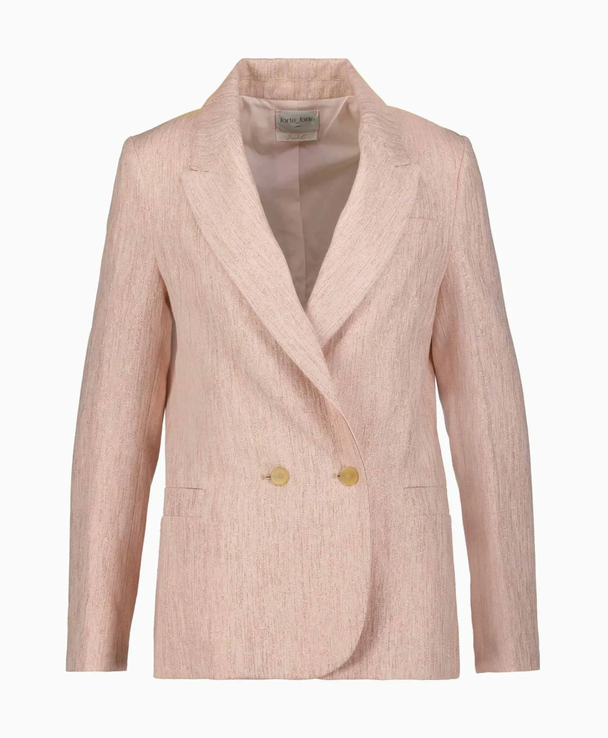 Forte_Forte Blazer Linen Lurex Micro Herringbone Boxy Rose