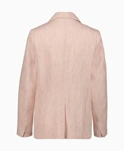 Forte_Forte Blazer Linen Lurex Micro Herringbone Boxy Rose