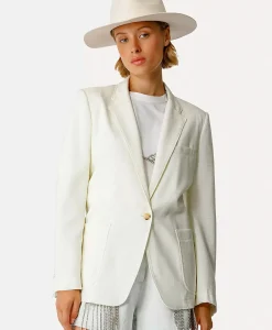 Forte_Forte Blazer Tweed Viscose Silk Jacket Off White