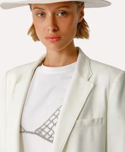 Forte_Forte Blazer Tweed Viscose Silk Jacket Off White