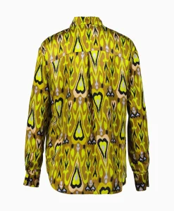 Forte_Forte Blouse Print Satin Shirt Norther Light Geel