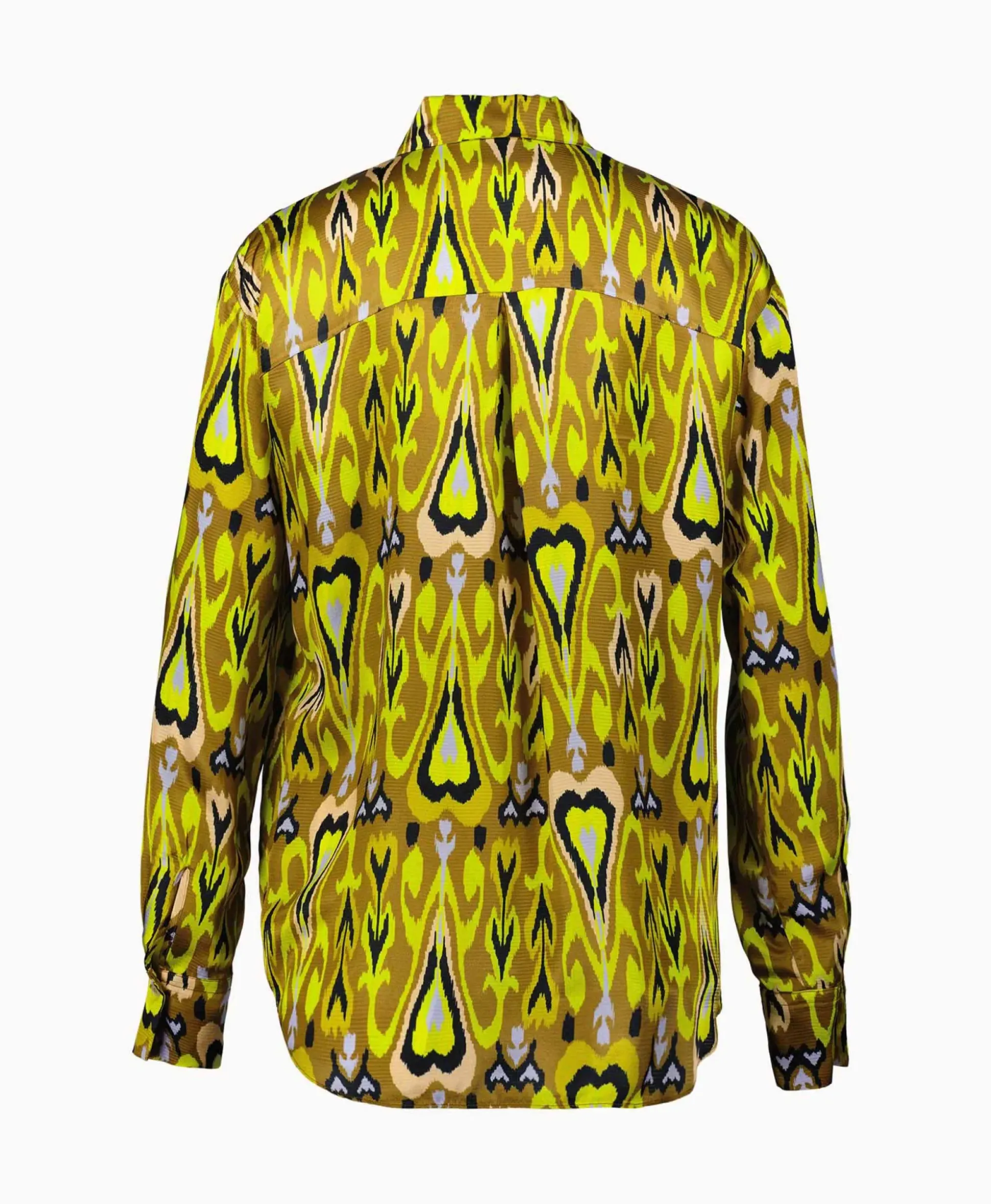 Forte_Forte Blouse Print Satin Shirt Norther Light Geel