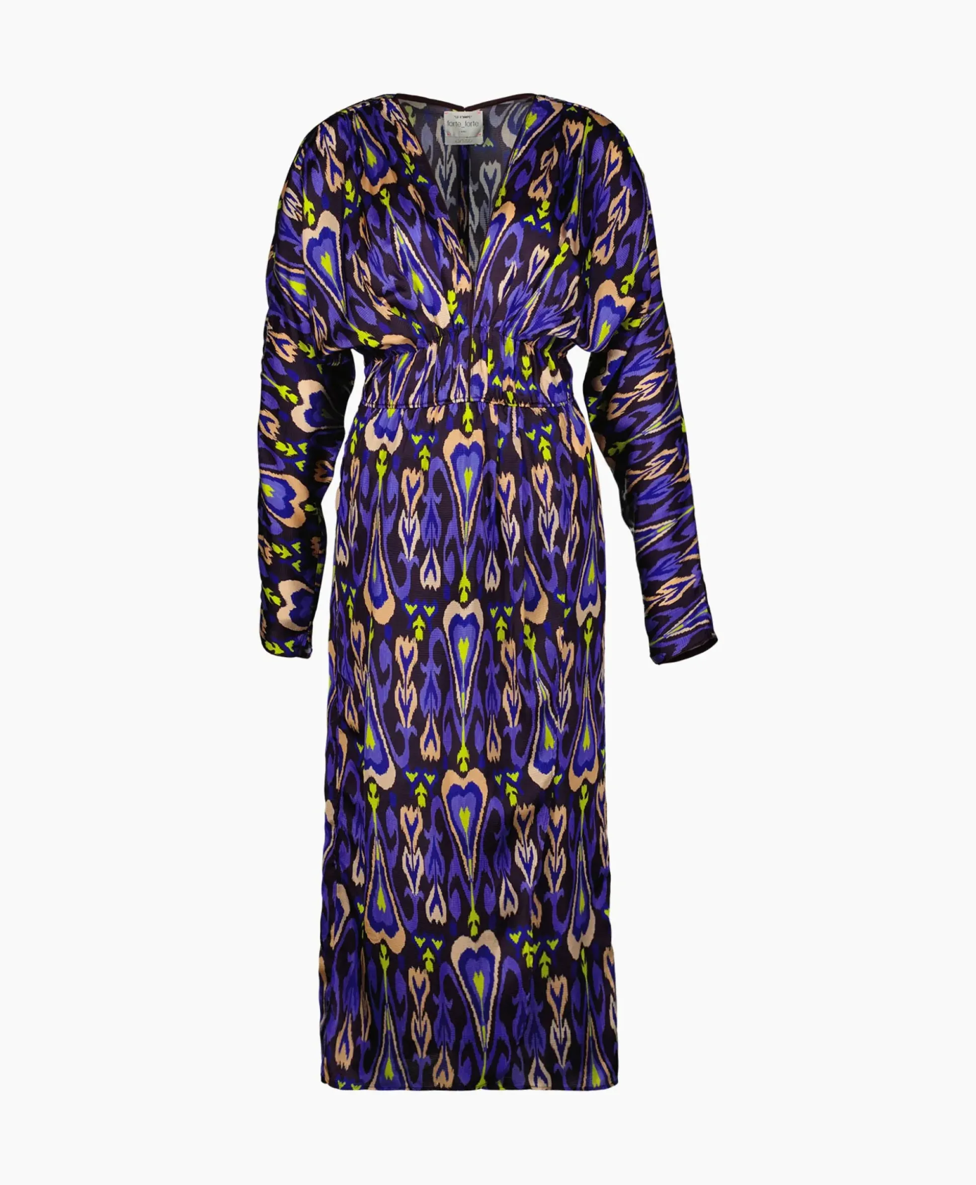 Forte_Forte Midi Jurk Print Satin Dress Norther Light Paars