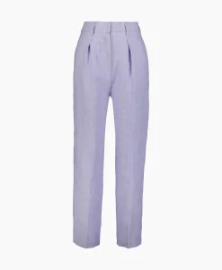 Forte_Forte Pantalon Chic Linen Herringbone High Waist Lila