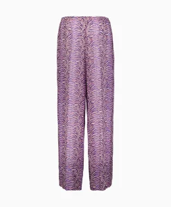 Forte_Forte Pantalon Heartbeat Print Ramie Muslin Paars