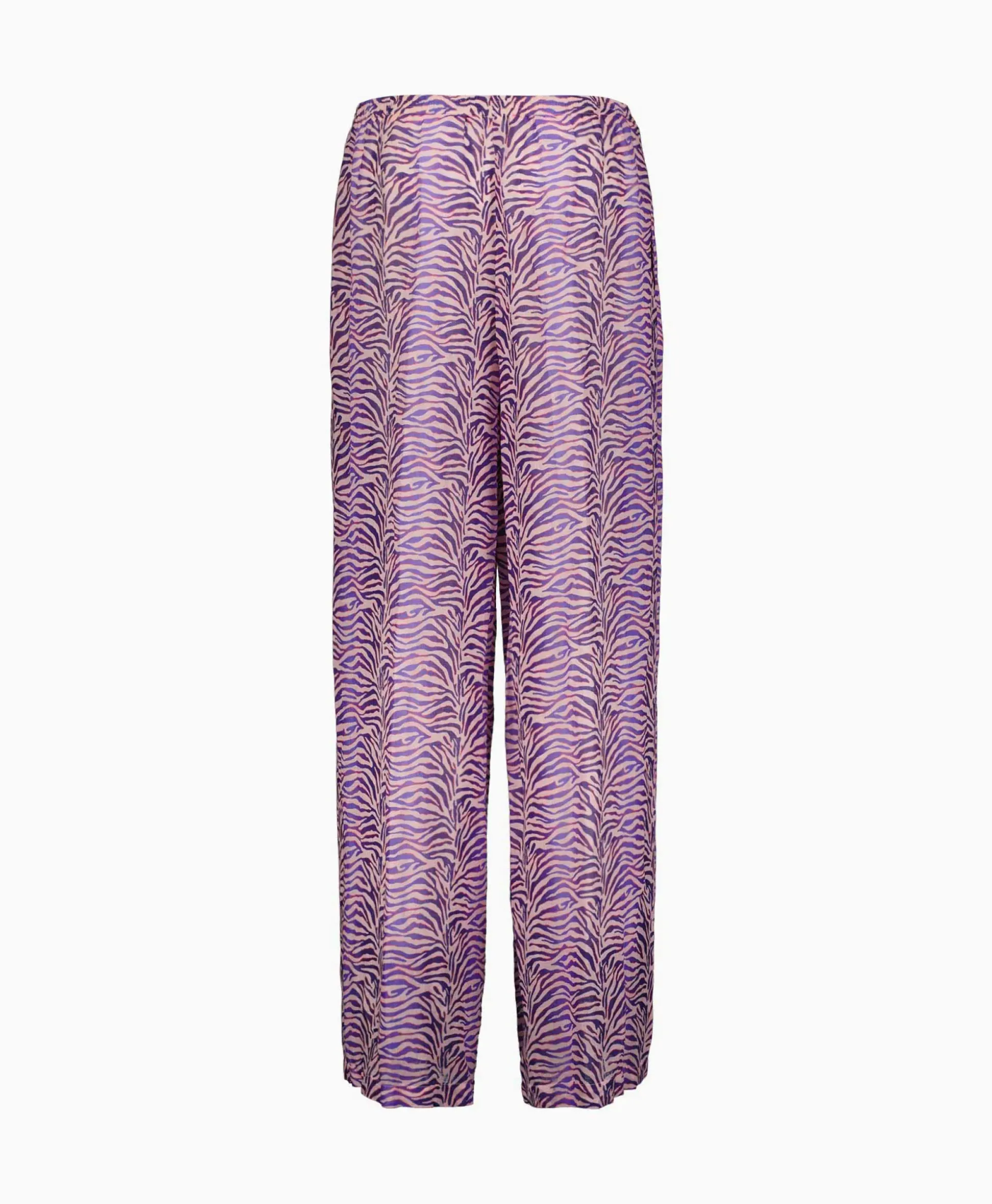 Forte_Forte Pantalon Heartbeat Print Ramie Muslin Paars