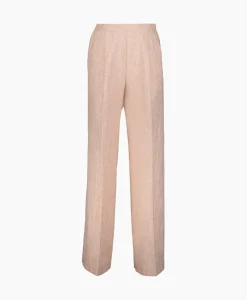 Forte_Forte Pantalon Linen Lurex Micro Herringbone Wide Leg Rose