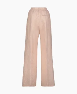 Forte_Forte Pantalon Linen Lurex Micro Herringbone Wide Leg Rose