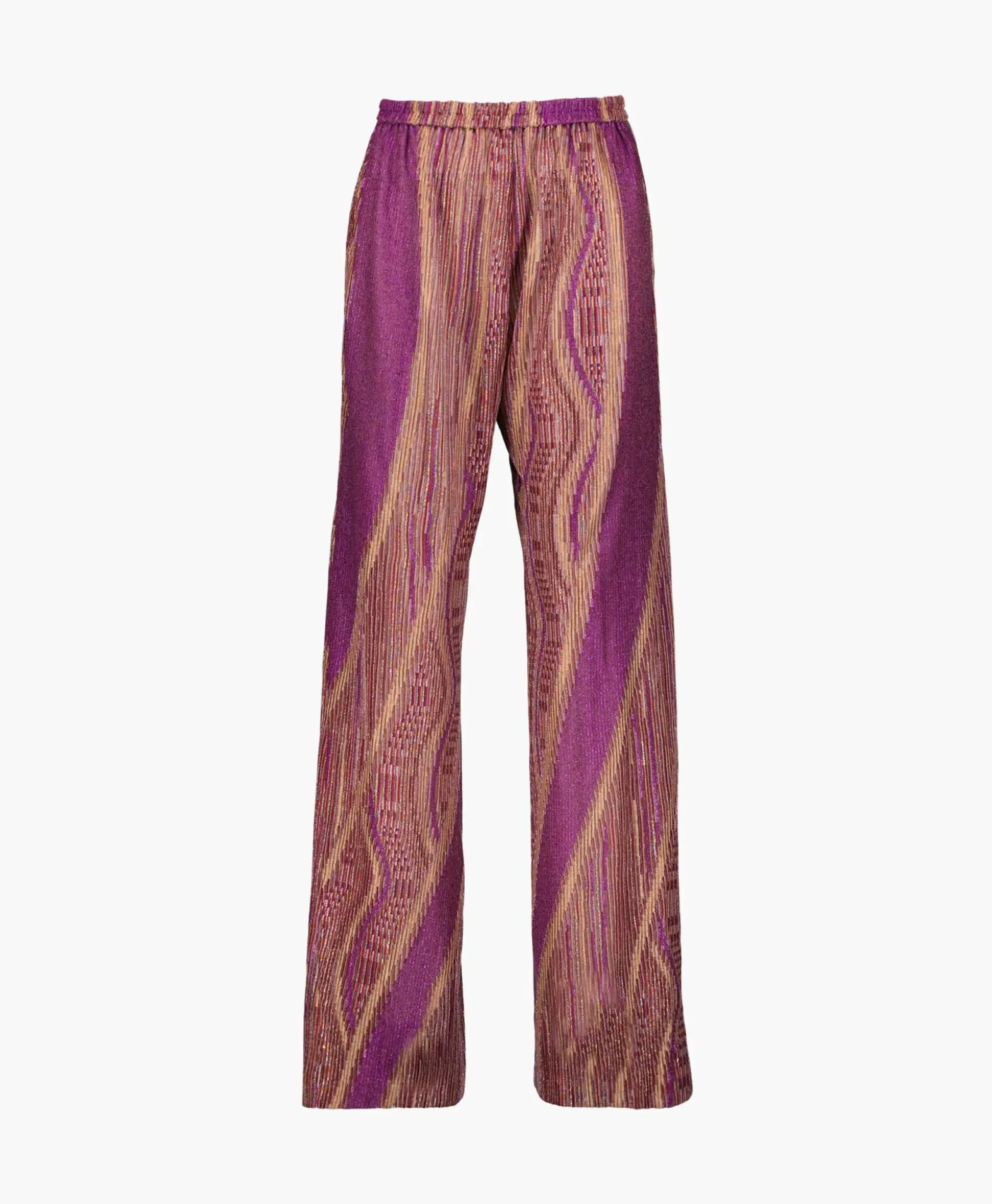 Forte_Forte Pantalon Lurex Jacquard Jersey Flared Paars