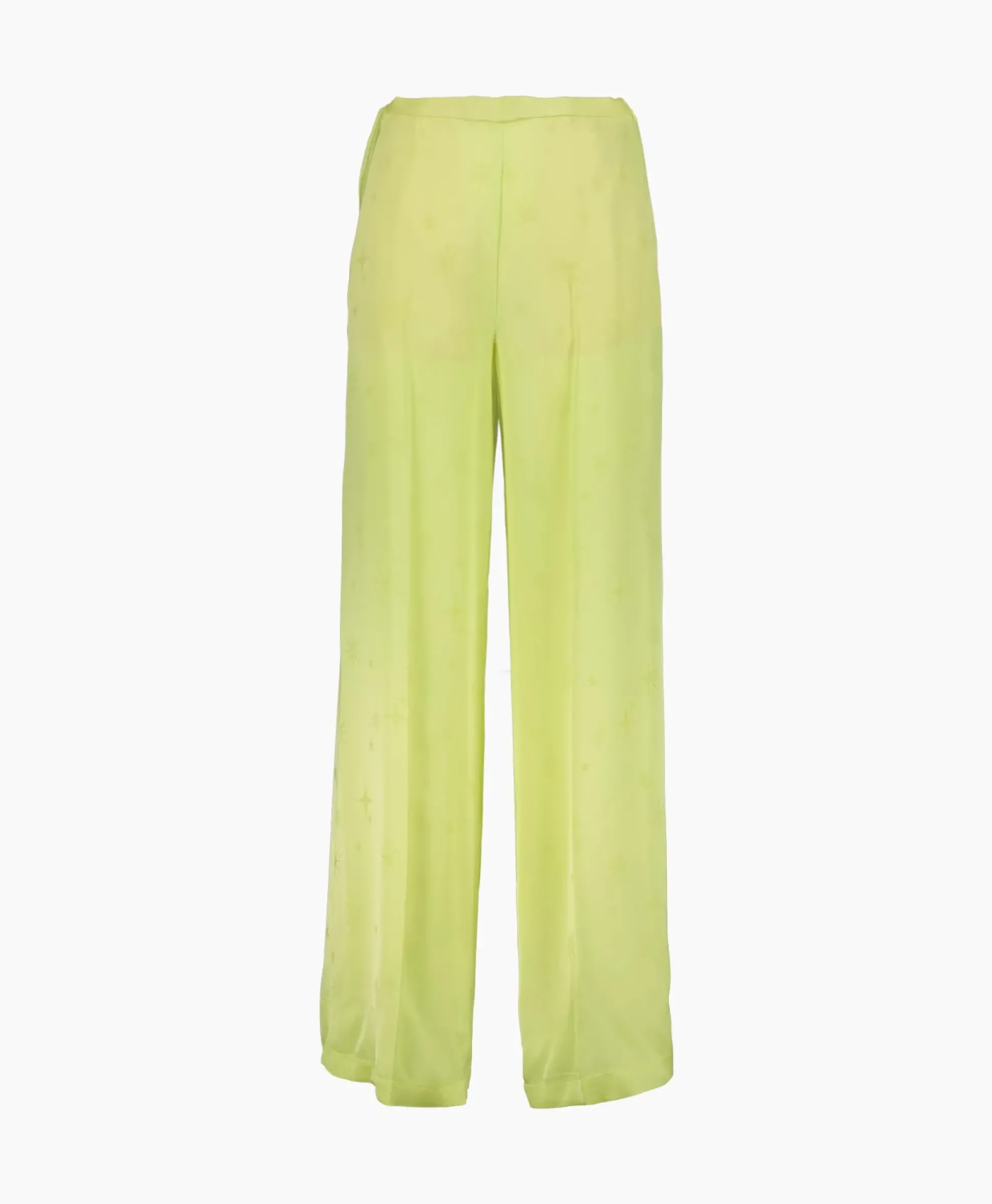 Forte_Forte Pantalon Toile Satin Jacquard Palazzo Geel