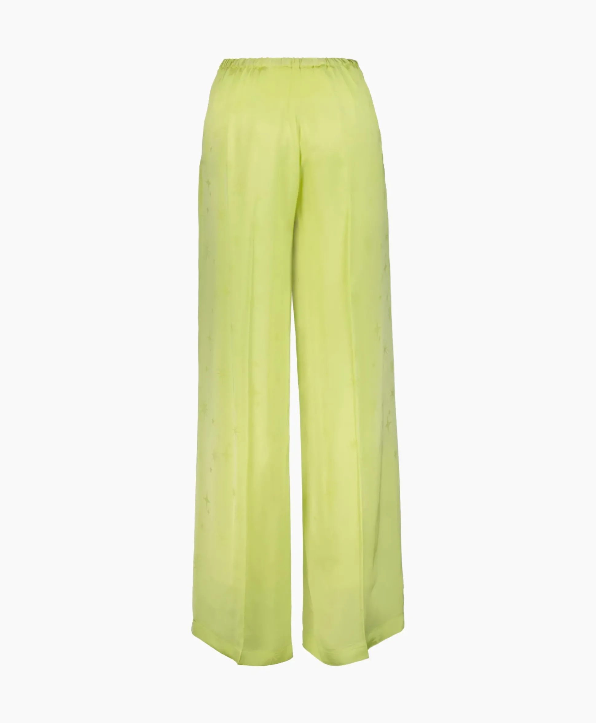 Forte_Forte Pantalon Toile Satin Jacquard Palazzo Geel
