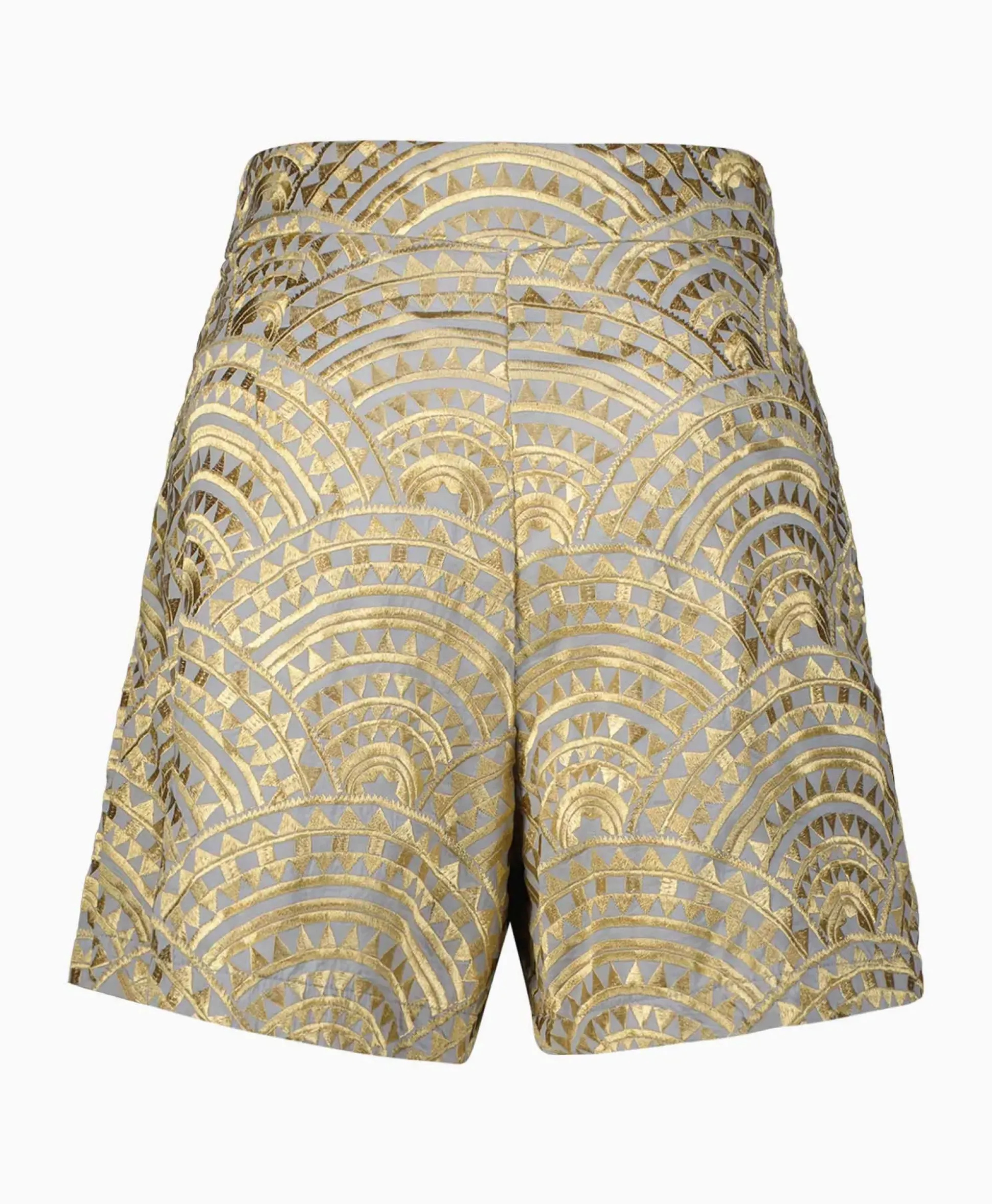 Greek Archaic Kori Korte Broek All Over Pleates Licht Grijs