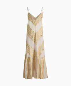 Greek Archaic Kori Maxi Jurk Long All Over Old Straps Ivoor / Naturel