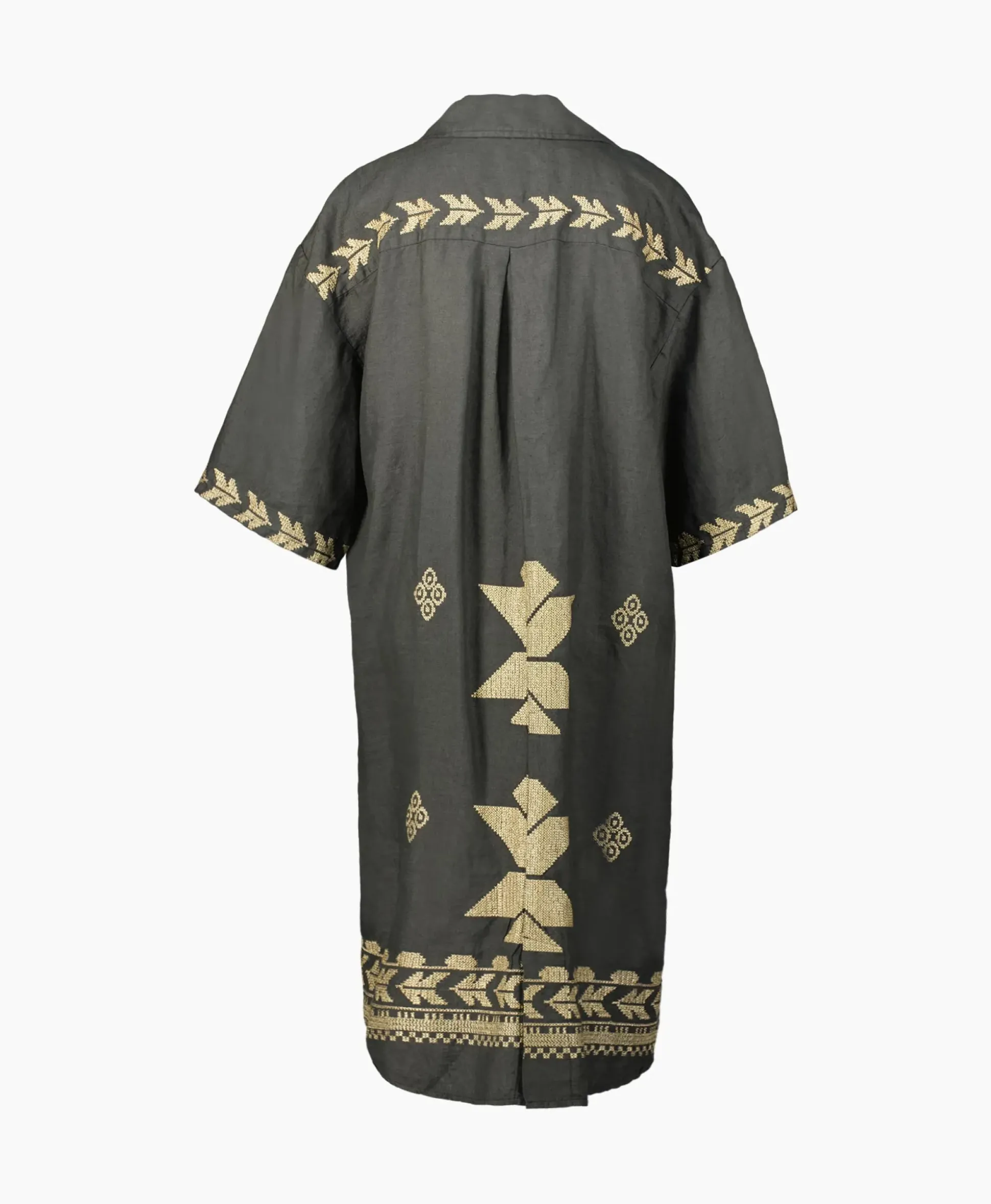 Greek Archaic Kori Maxi Jurk Aeolis Pocket Khaki