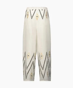 Greek Archaic Kori Pantalon Zig Zag Elastic Waist Ivoor / Naturel