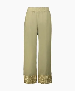 Greek Archaic Kori Pantalon New All Over Elastic Waistband Goud