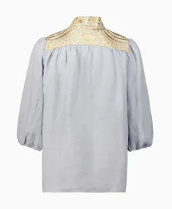 Greek Archaic Kori Top New All Over 3/4 Sleeves Licht Grijs