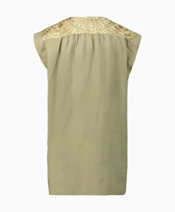 Greek Archaic Kori Top New All Over Sleeveless Buttons Goud