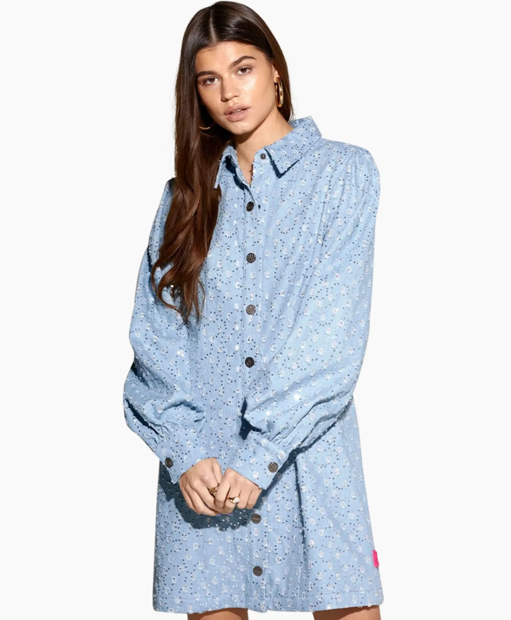 Harper & Yve Mini Jurk Flo-Dr Licht Blauw