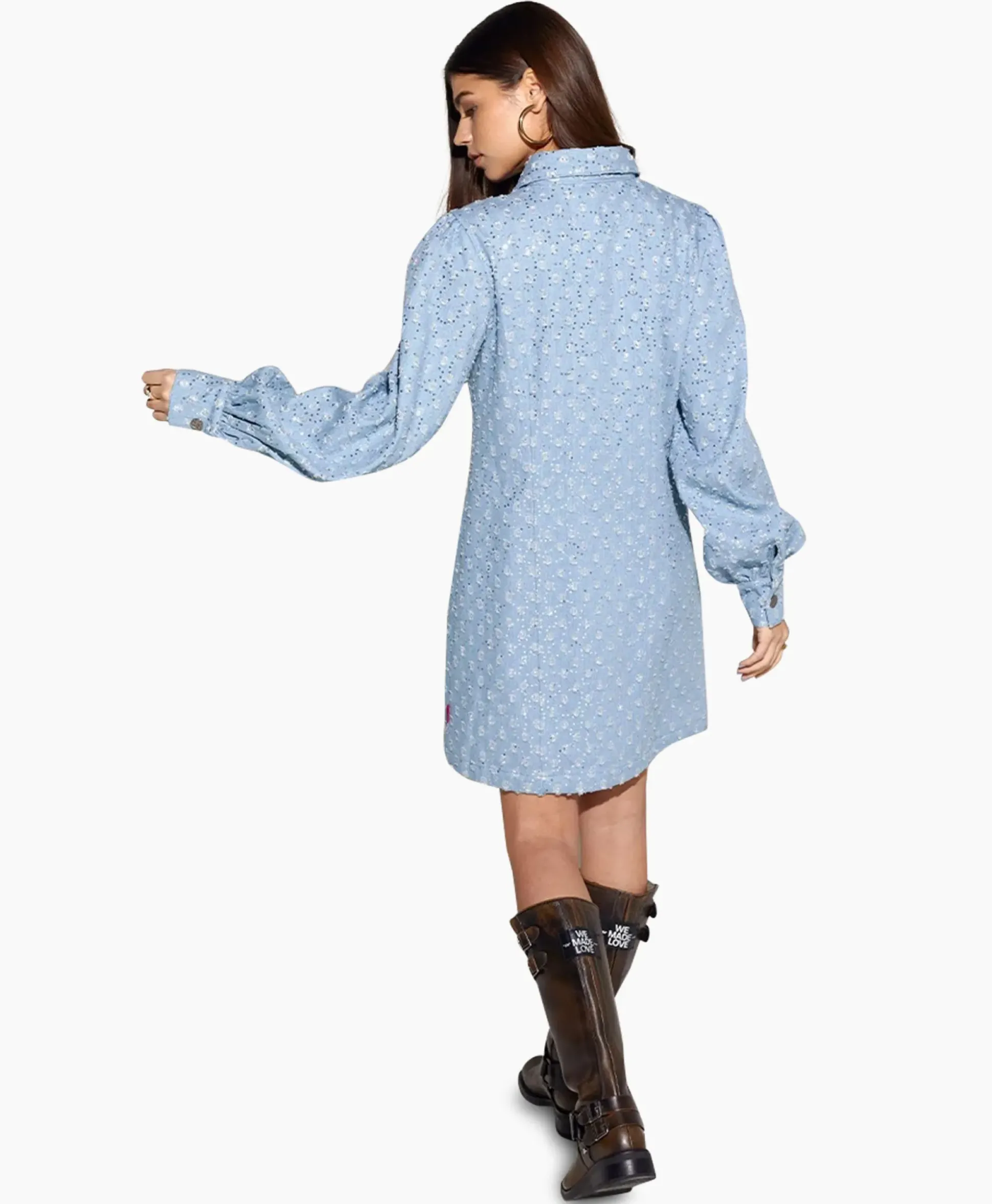 Harper & Yve Mini Jurk Flo-Dr Licht Blauw