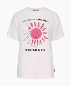 Harper & Yve T-Shirt Korte Mouw Smiley-Ss Off White