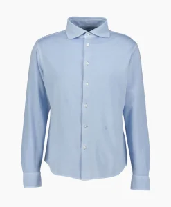 Jacob Cohen Overhemd M/L Piquet Con Ricamo Licht Blauw