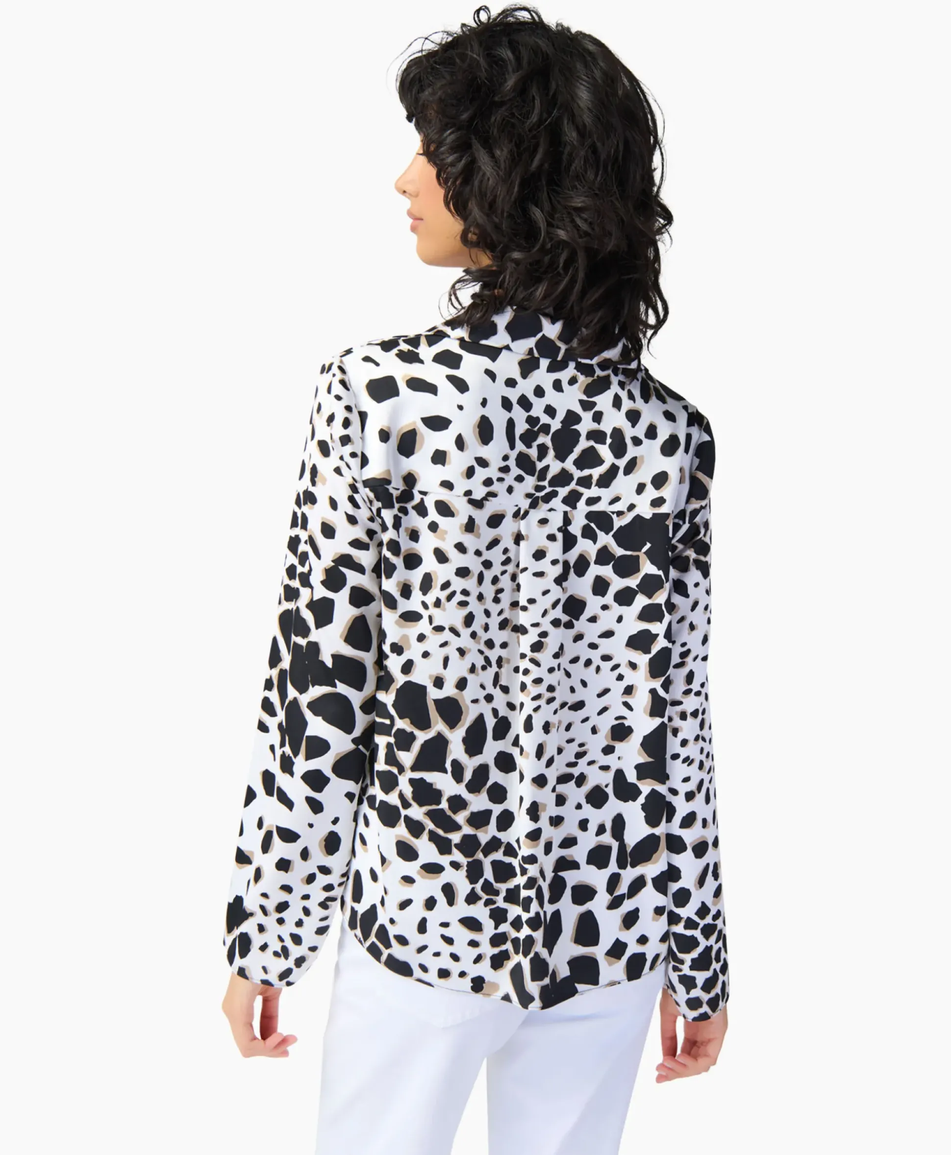 Joseph Ribkoff Blouse Lange Mouw Print Wikkel Zwart Dessin