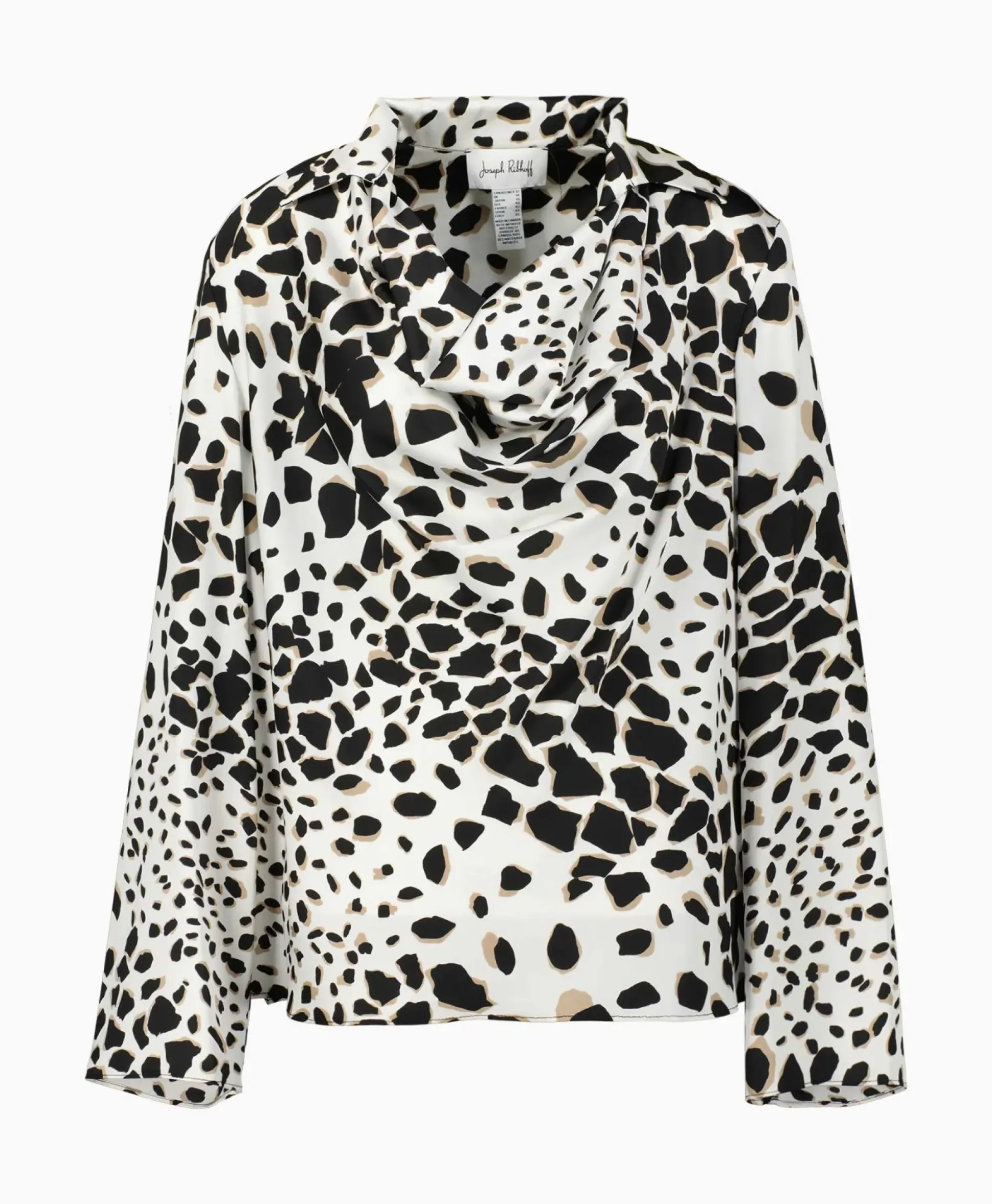 Joseph Ribkoff Blouse Lange Mouw Print Wikkel Zwart Dessin