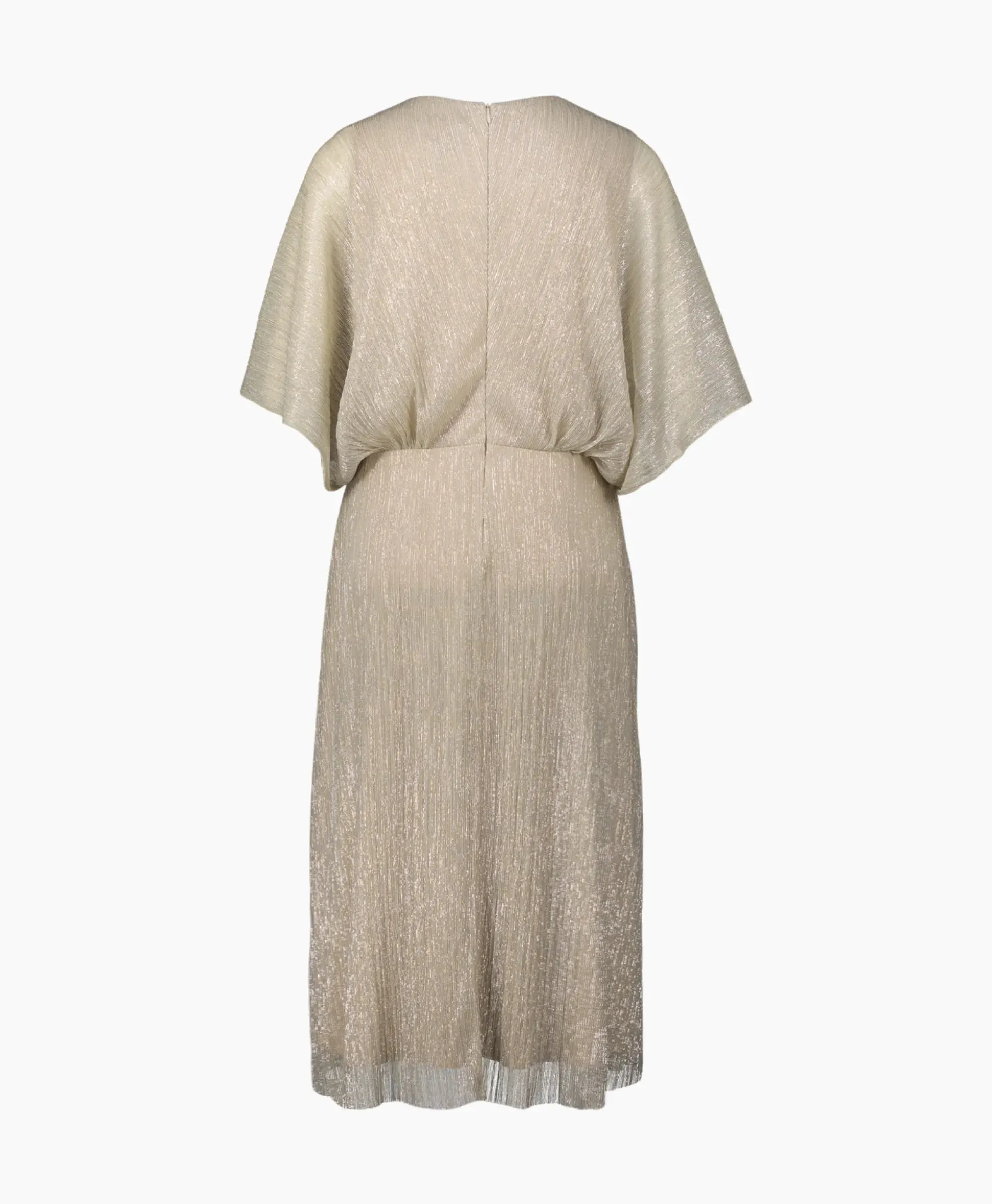 Joseph Ribkoff Midi Jurk Korte Mouwen Wikkel Champagne