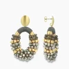 Lott. Gioielli Oorbellen Ce Gb Combi Oval M Gold Stripes Groen