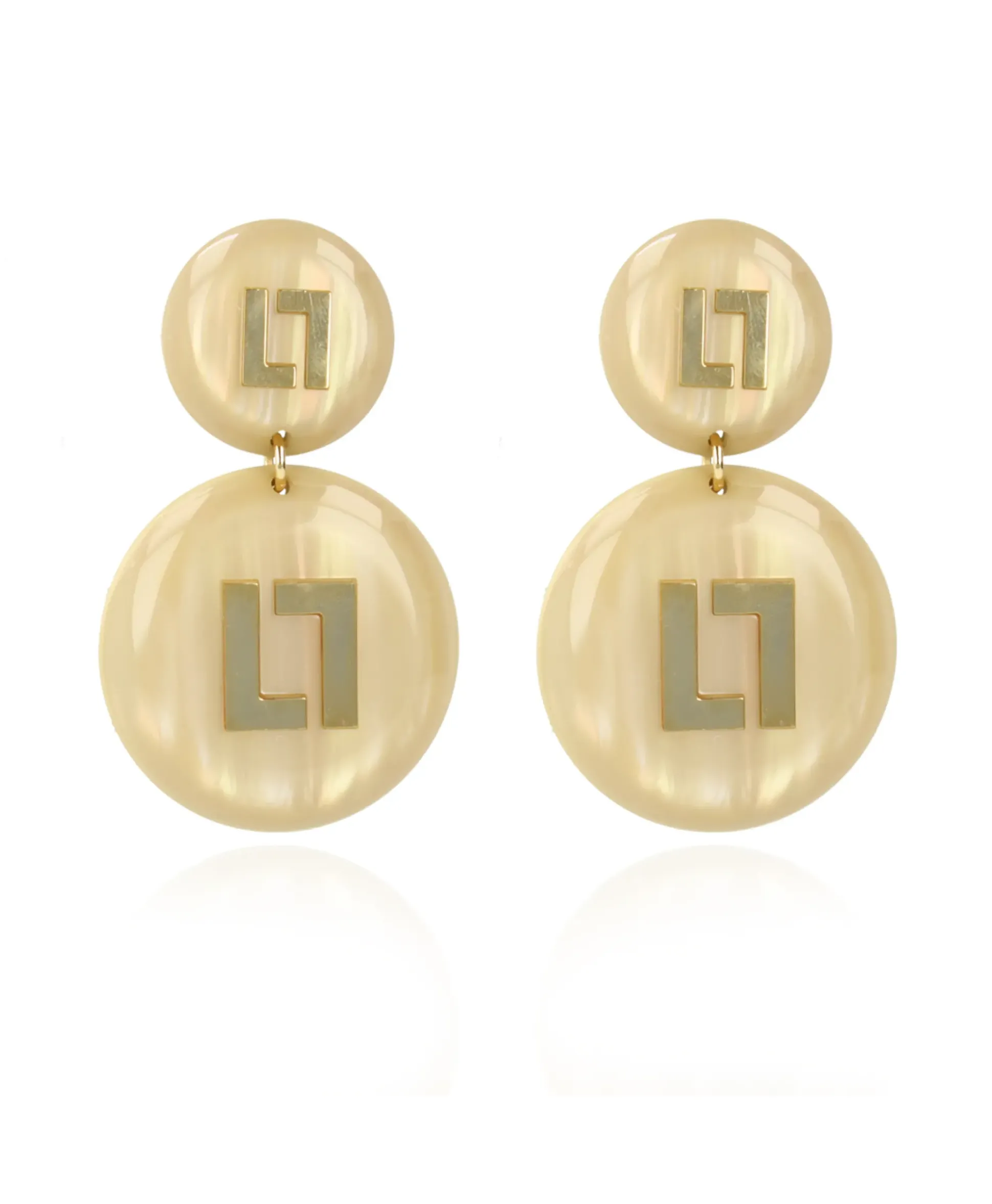 Lott. Gioielli Oorbellen Ce Re Round Logo Sand Goud