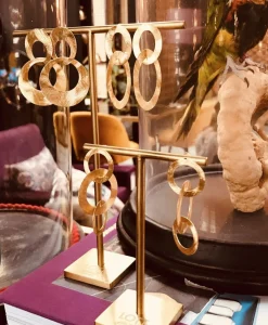 Lott. Gioielli Oorbellen Tripple Rounde Op Goud