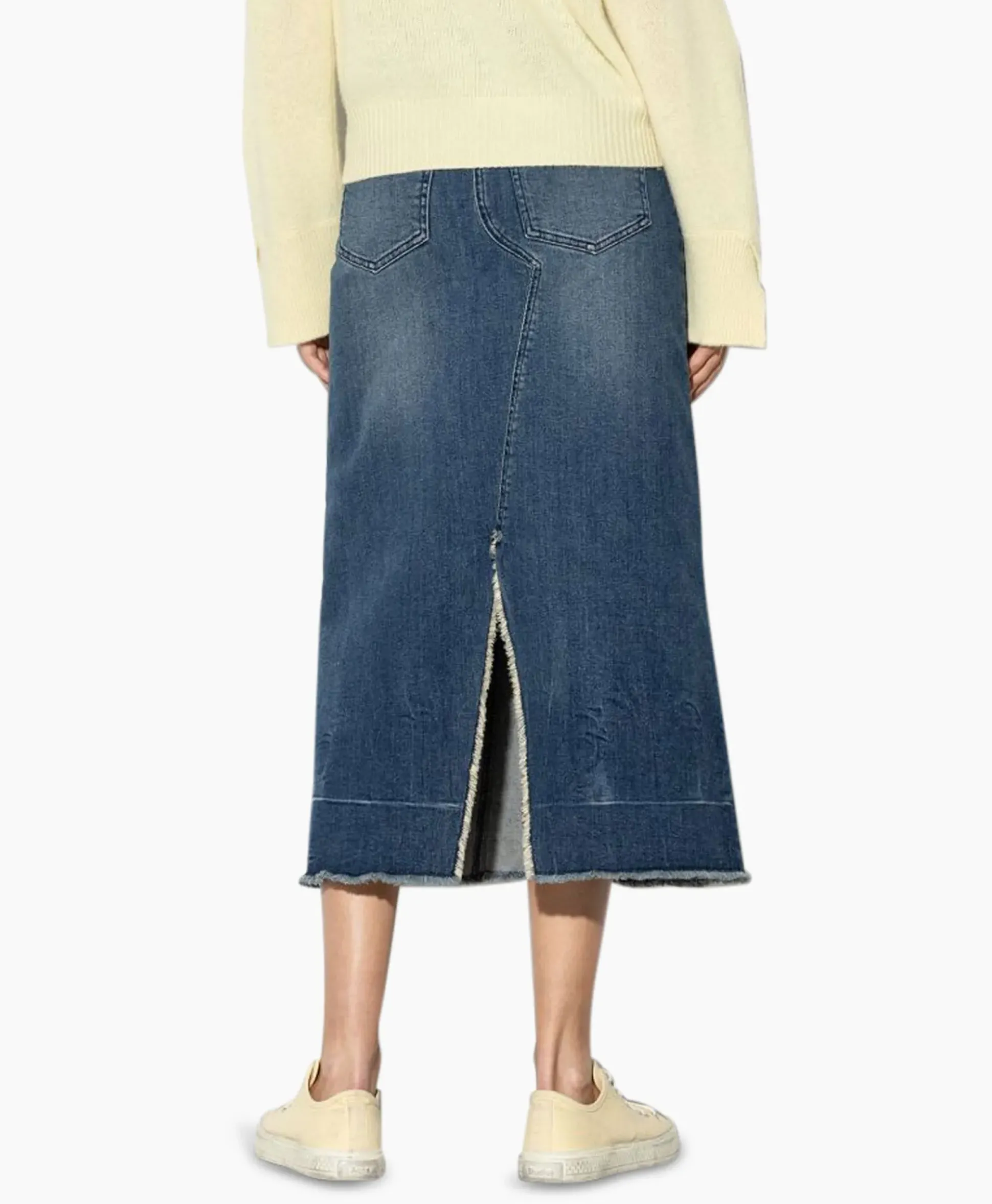Luisa Cerano Midi Rok 598227/3388-0 Donker Blauw