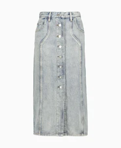 Marant Etoile Midi Rok Vandy-Ga Blauw