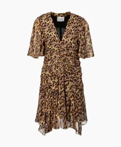 Marant Etoile Mini Jurk Vivienne-Gc Oker