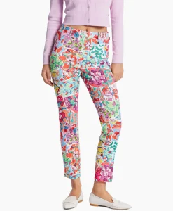 Marc Cain Pants Bloemenbroek Wp 81.11 J04 Licht Rood