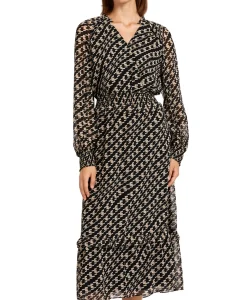 Marccain Collectie Maxi Jurk Uc 21.12 W41 Zwart